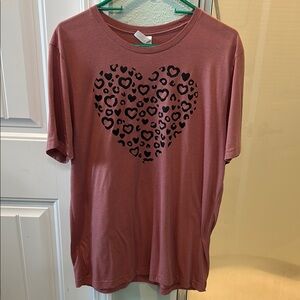 Heart animal Patterned Pink T-Shirt